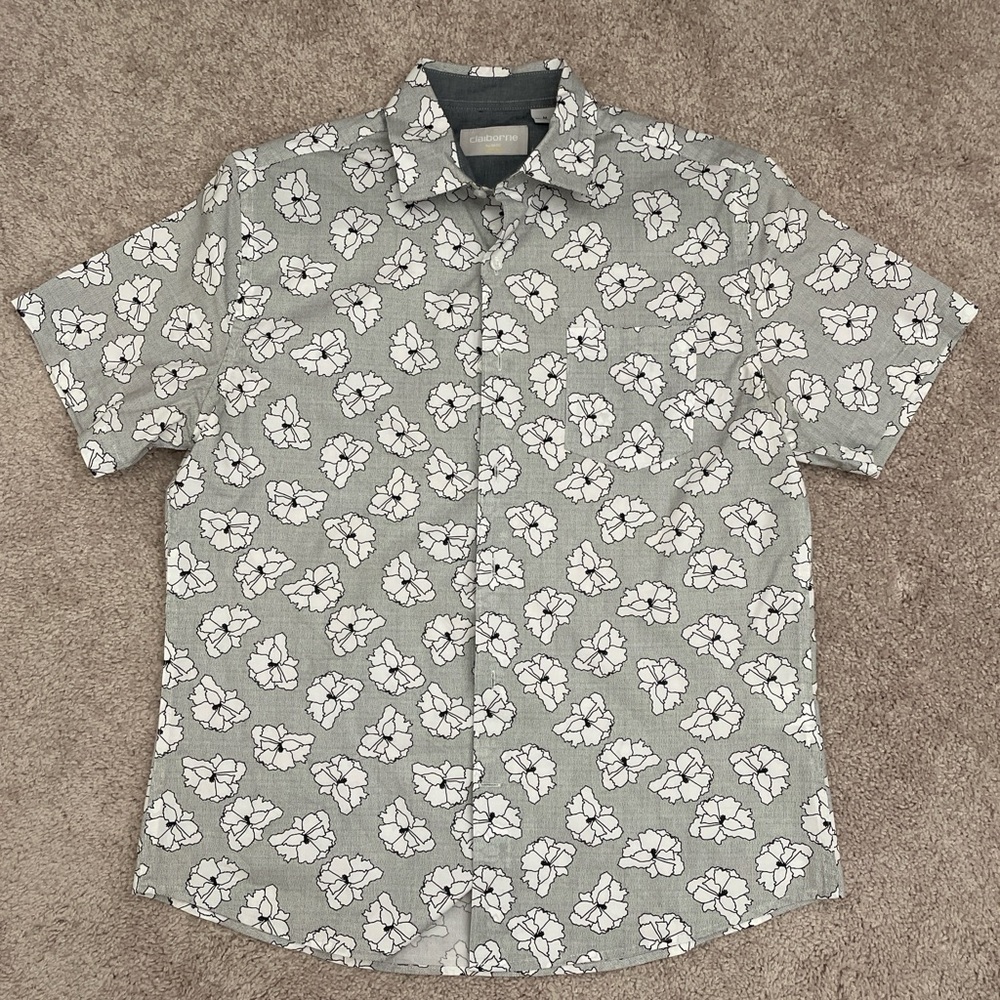 Apt 9 Slim Fit Floral Button Down - M